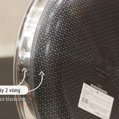 [Hàng chính hãng] Chảo chiên inox iMat Hybrid Blackcube 26cm, Phủ chống dính Ceramic đen
