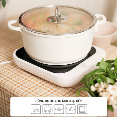 Nồi chống dính phủ gốm Hàn Quốc dung tích 2.2L size 20cm