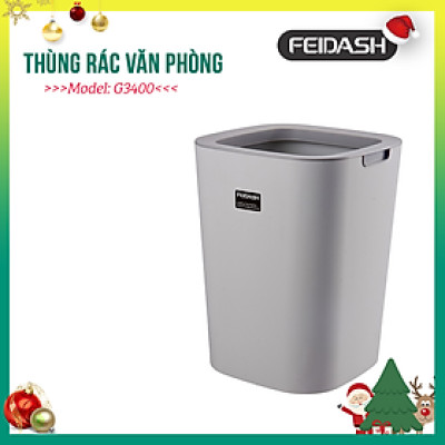Thùng Rác Vuông 2 Lớp Thiết Kế Mở Không Nắp FEIDASH G3400 - Dung Tích 8L Nhỏ Gọn Tiện Lợi - Màu Sắc Thanh Lịch, Đa Dạng 