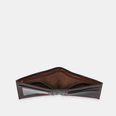 Ví nam da bò cầm tay chữ nhật hoạ tiết đường kẻ dọc IDIGO MW1 - 5059