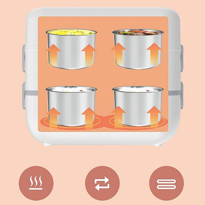 Hộp Cơm Cắm Điện Hâm Nóng Giữ Nhiệt Thức Ăn 2 Tầng - Chính Hãng 