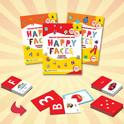 Sách Tiếng Anh mẫu giáo cho trẻ từ 3 đến 4 tuổi Happy Faces Level A (bộ 3 môn)