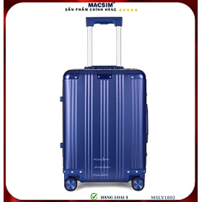 Vali hợp kim nhôm cao cấp Macsim MSLV1802 cỡ 20 inches màu xanh blue hàng loại 1