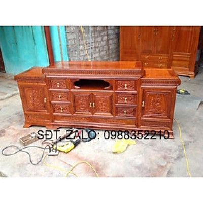 ️ Kệ tivi lồi giữa gỗ hương vân 1m8
