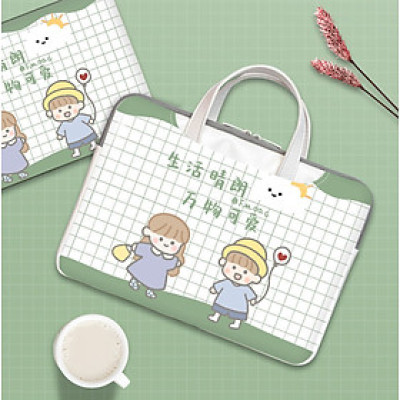 Túi xách da chống sốc laptop máy tính , túi công sở nữ cặp đựng laptop cute dễ thương