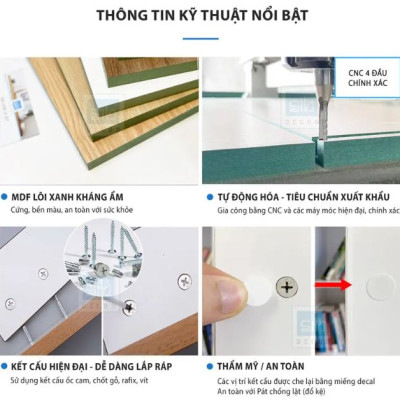 Bộ 12 Kệ Sách Treo Tường Juno Sofa CTBST12 KT 180 x 105 x 20cm