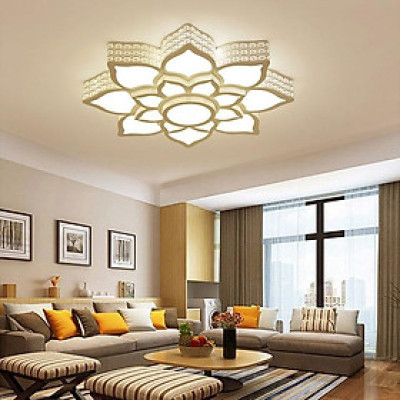 Đèn Ốp Trần Pha Lê Cao Cấp - Đèn Chùm Phòng Khách-có 3 chế độ sáng trắng-vàng-trung tính