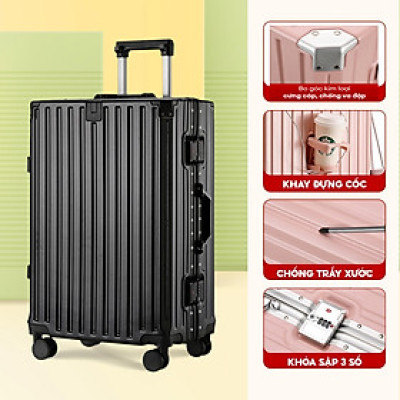 VALI KHUNG NHÔM NV SIZE 20 INCH & 24INCH & 29INCH CAO CẤP BO 4 GÓC BẢO HÀNH 10 NĂM