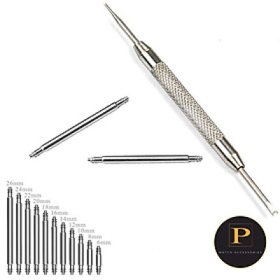 COMBO cây thay dây đồng hồ loại xịn + 2 chốt đồng hồ đủ size 16mm 17mm 18mm 19mm 21mm 22mm