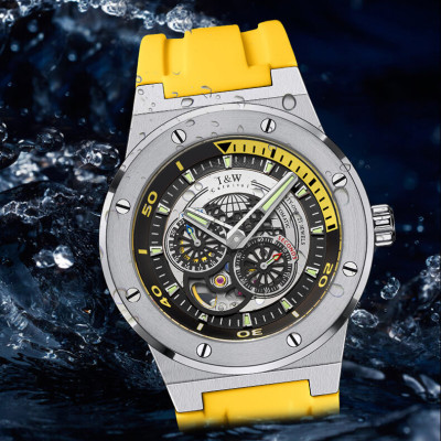 Đồng hồ nam chính hãng IW CARNIVAL IW619G-4 Kính sapphire ,chống xước,Chống nước ,Bảo hành 24 tháng,Máy cơ (Automatic),Dây cao su cao cấp,thiết kế lộ cơ thể thao