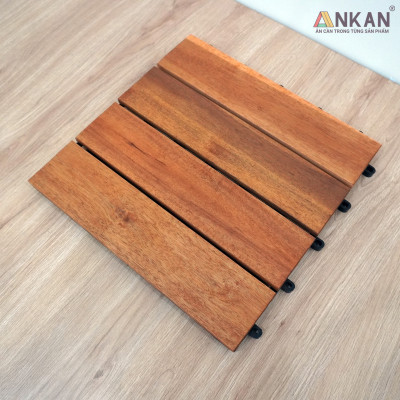 Vỉ Gỗ Lót Sàn Thương Hiệu ANKAN, Loại 4 Nan Lớn, Ván Sàn Gỗ Vỉ Nhựa Dùng Để Trang Trí Ban Công Ở Các Khu Chung Cư, Khu Nhà Ở Và Các Biệt Thự, Resort Cao Cấp, Siêu Bền, Hàng Xuất Khẩu Đi Mỹ