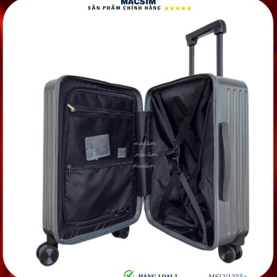 Vali cao cấp Macsim SMLV1355a cỡ 20 inch màu ghi, màu trắng - Hàng loại 1