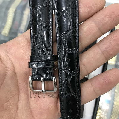 Dây đồng hồ da cá sấu 1 mặt size 20 (màu đen cao cấp)