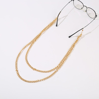 Dây đeo mắt kính chống rơi kim loại 2 lớp phụ kiện kính phong cách Âu Mỹ
