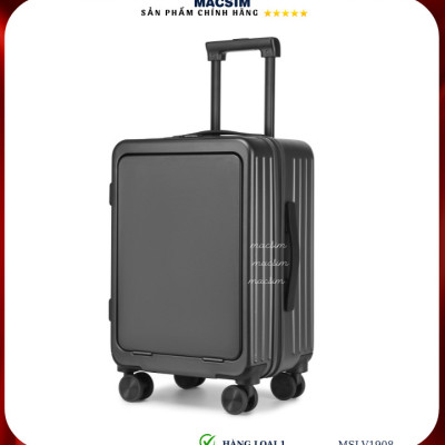 Vali cao cấp Macsim SMLV1355a cỡ 20 inch màu ghi, màu trắng - Hàng loại 1