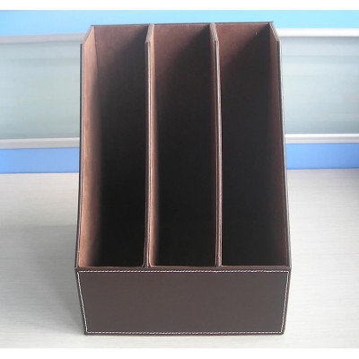 Khay đựng tài liệu 3 ngăn bằng da cao cấp
