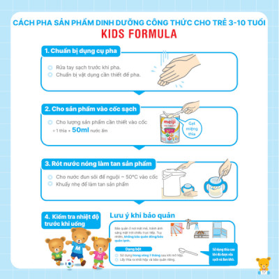 Thực phẩm bổ sung Meiji Kids Formula 900g (Dành cho trẻ từ 3-10 tuổi)