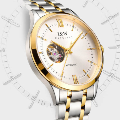 Đồng Hồ Nam I&W Carnival 570G Chính Hãng Full Box Chống Nước Kính Chống Xước Dây Thép Cao Cấp BH24T (Máy Cơ Tự Động)