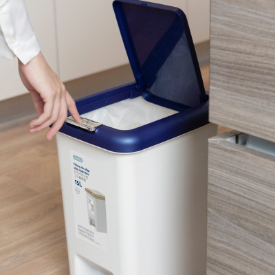 [Loại Kèm Ruột] Thùng rác đạp chữ nhật Hiro 15L (Tặng kèm Sticker) - Chính Hãng INOCHI