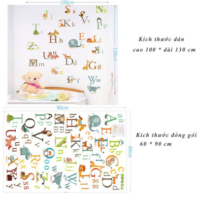 Decal dán tường bảng chữ cái AY877