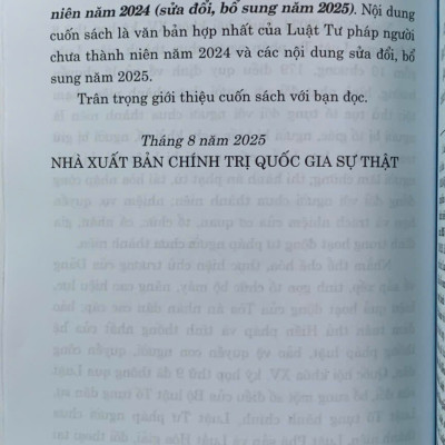 Luật Tư pháp người chưa thành niên năm 2024 (sửa đổi, bổ sung năm 2025)