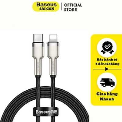 Cáp sạc Baseus Cafule series Metal data cable- CATLJK nhanh Type C to Light-ning 20W  Hàng chính hãng