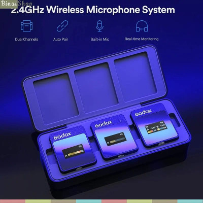 Godox MoveLink II - Micro Cài Áo Không Dây 2.4GHz Cho Smartphone, Máy Ảnh, Sử Dụng 10 Giờ, Phạm Vi Thu 100m - Hàng Nhập Khẩu