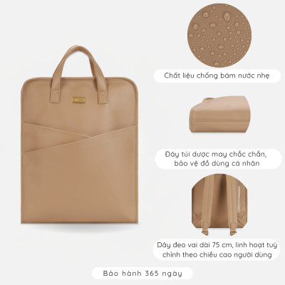 Balo da nam nữ đựng laptop 14inch, Balo công sở cao cấp chứa tài liệu A4 UBP2 - 6034