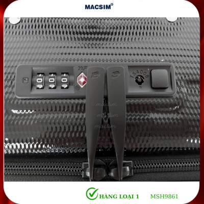 Vali cao cấp Macsim Hanke MSH9861 size 20 inch hàng loại 1 màu đen-màu trắng