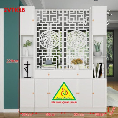 Tủ kệ trang trí kiêm vách ngăn phòng khách , nhà bếp 2VTK16 - Nội thất lắp ráp Viendong Adv