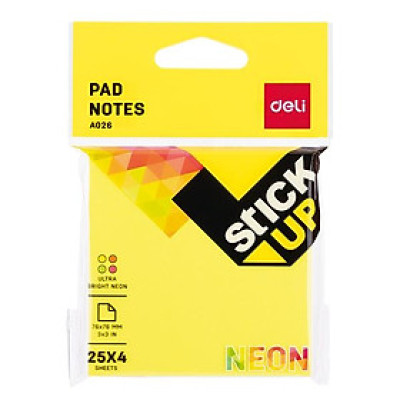 DELI A02602 Giấy Nhắn 3x3 (1 tệp/4 màu )