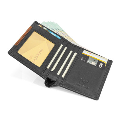 Ví Da Nam, Bóp Da Nam Kim Bảo H40 Da Bò Màu Đen, Nâu, Bò