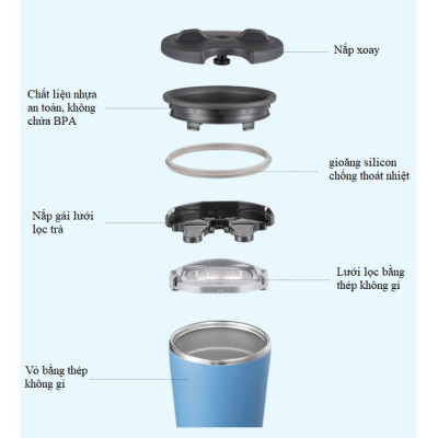 Cốc giữ nhiệt nóng-lạnh Zojirushi 450ml SX-FSE45, sản xuất tại Thái Lan, bảo hành giữ nhiệt 1 năm