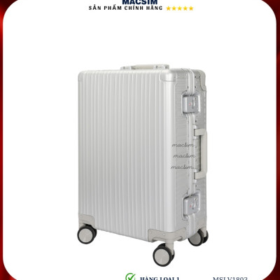 Vali hợp kim nhôm cao cấp Macsim MSLV1803 cỡ 20 inches, 24inches màu bạc hàng loại 1