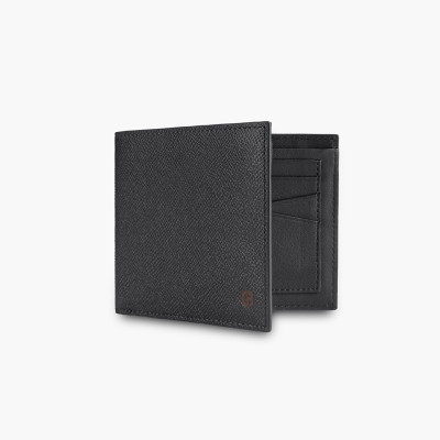 Ví nam Gence dáng ngang da bò Epsom màu đen C10