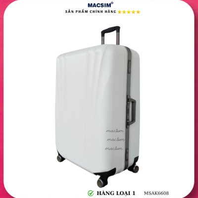 Vali cao cấp Macsim Aksen hàng loại 1 MSAK6608 cỡ 28 inch màu trắng