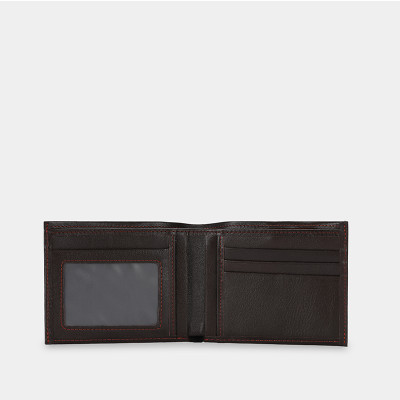 Ví nam da bò cầm tay chữ nhật hoạ tiết đường kẻ dọc IDIGO MW1 - 5059