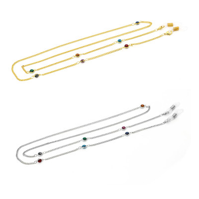 Dây đeo kính mix hạt đá nhỏ phụ kiện thời trang cá tính unisex phong cách Âu Mỹ