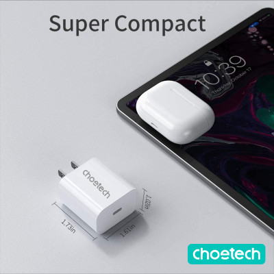 Adapter Củ Sạc CHOETECH PD5005 PD 20W Chuyên Sạc Nhanh iPhone, iPad - Hàng Chính Hãng