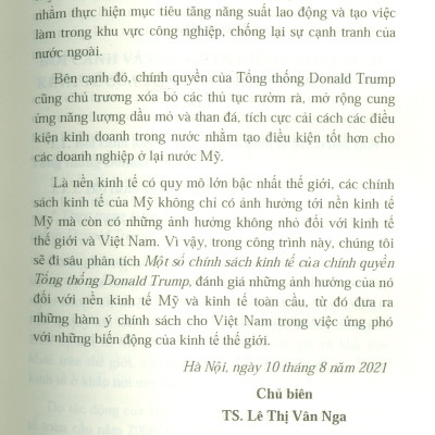 Một Số Chính Sách Kinh Tế Của MỸ Dưới Thời Tổng Thống DONALD TRUMP