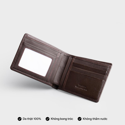 Ví nam da bò Trita ( Thời trang nam dáng ngang họa tiết sọc chéo - Ví da RVN17 )