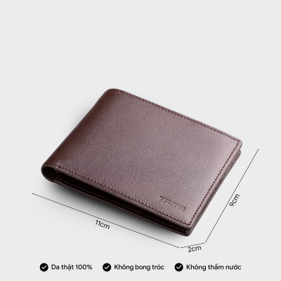 Ví nam da bò Trita ( Thời trang nam dáng ngang - Ví da RVN16 )