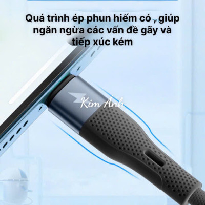 Dây sạc LI-TOP LX73 100W, chân cắm L, dây bọc lớp cao su mềm chống rách, đầu lưới SR chống uốn, hàng chính hãng