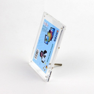 Khung hình mica cao cấp Enter FR04 150x200mm mica 5mmx2, Khung ảnh để bàn chân inox, Khung bằng khen