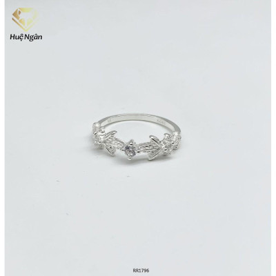 Nhẫn bạc Ý 925 Huệ Ngân - Lá xinh RR1796