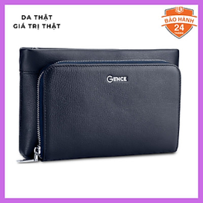 Clutch, Ví Cầm Tay Thời Trang Nam Da Bò Alran Cao Cấp HT17 Xanh