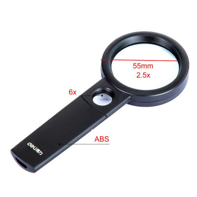 Kính lúp x3 Deli, Đen - E9091