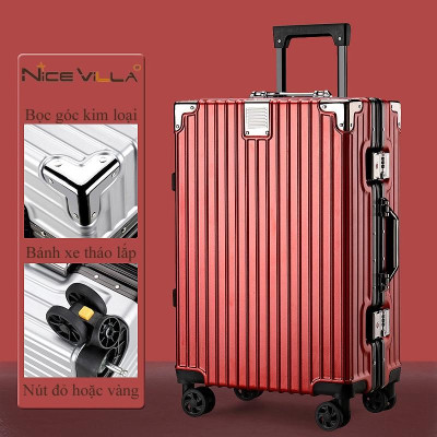 [Size 24 inch] Vali Khung Nhôm Vân Nhám Chống Trầy Xước NiceVilla