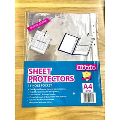 Bìa Lỗ A4 Kidario KSP11-5-10PCS ( Xấp 10 Cái)