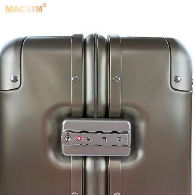 Vali tay kéo cao cấp chất liệu hợp kim nhôm nguyên khối MS1318 Macsim màu ti-gold cỡ 24inches